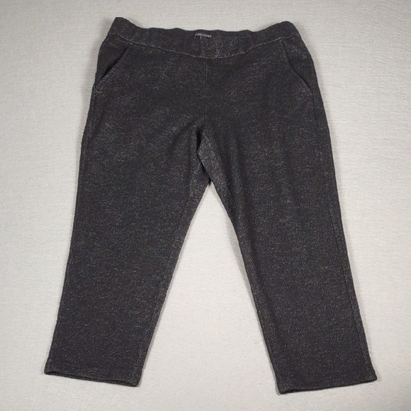 Eileen Fisher Pants - Eileen Fisher Pants M Organic Wool Cotton Cropped Tapered Pull On Heather Black